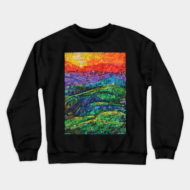 Abstract Hills Crewneck Sweatshirt by hilarystoyart